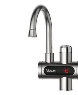 Vayox Prietokový ohrievač vody s LED displejom 3000W/230V IPX4 nerezová oceľ VA0265