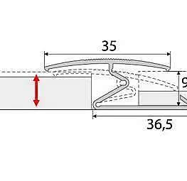 Prechodový spojovací profil 35 mm pre krytiny do 10 mm, oblý (skrutkovací) Stříbro E01