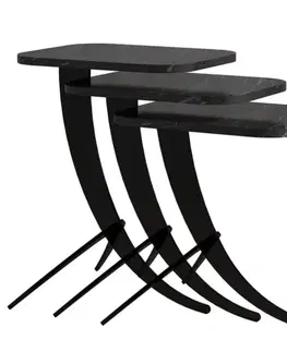 Sada odkladacích stolíkov (3 kusy) Pion - Black Marble