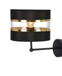 Nástenná lampa Andy, čierna, tienidlo 1x40W E27