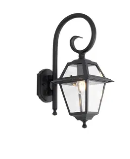 Klasická vonkajšia nástenná lampa čierna IP44 - Berta