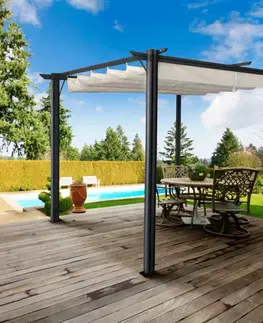 Hliníková pergola PEPY BASIC so zaťahovacou strechou Tempo Kondela