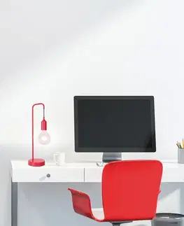 Stolová lampa červená kovová Laren Ledea