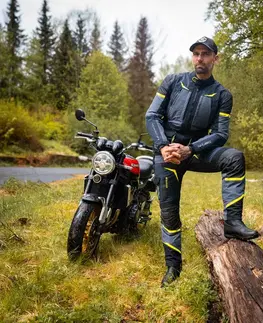 W-TEC Modock bunda čierno-modro-fluo žltá - 3XL