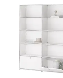 Regál »CN3« s 2 výklopnými dvierkami, biely