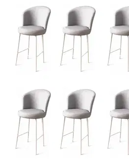 Bar Stool Set (6 Pieces) Uras - Grey, White