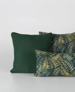 Dekoria Sada 3 dekoračných vankúšov Fern Flower green I, 50x50/52x33 cm