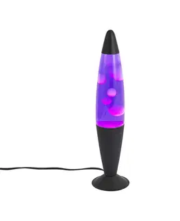 Lávová lampa fialová s bielym voskom vrátane LED - Molten Lava