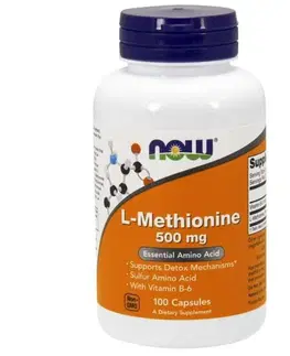 NOW L-Methionine 500 mg 100 rostlinných kapsúl