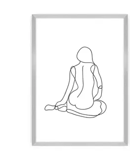 Dekoria Plagát Figure Line I, 40 x 50 cm , Ramka: Srebrna
