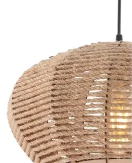 Závesný luster Jute Ellipse, krémová