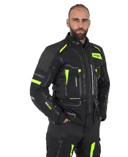 W-TEC Aircross bunda čierna-fluo žltá - 3XL