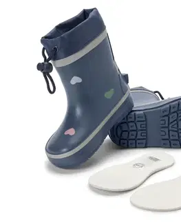 Detské gumáky, celoplošná srdcová potlač