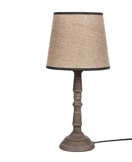 Stolová lampa CARDINALE, výška 43 cm, tmavosivá, 1x40 E27, tienidlo z tmavého ľanu