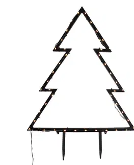 Vianočný stromček bodové svetlo čierne 71 cm vrátane LED IP44 - Kas