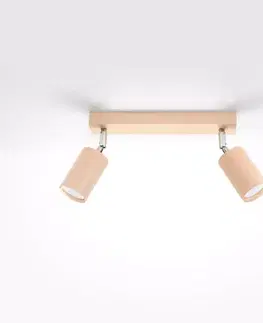 Nástenná lampa Rinne 2 prírodné drevo