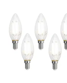Sada 5 inteligentných LED žiaroviek E14 C35 číra 4,2 W 470 lm 2700 – 6500 K