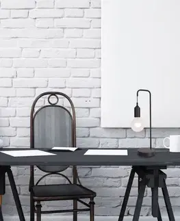 Čierna kovová stolová lampa Laren Ledea