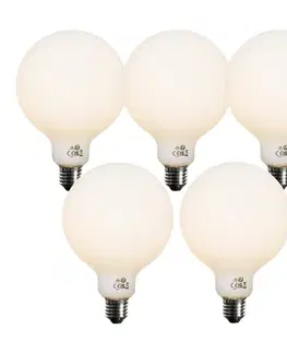 Sada 5 stmievateľných LED žiaroviek E27 Opal G125 5W 450 lm 3000K