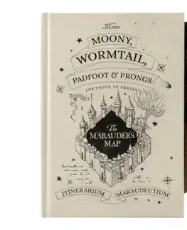 HARRY POTTER PRÉMIOVÝ ZÁPISNÍK A5 S OPTICKY MENIACOU SA ATRAMENTOVOU POTLAČOU – ZÁŠKODNÍCKA MAPA