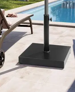 Stojan na slnečník Elite s hranatým tvarom, čierny