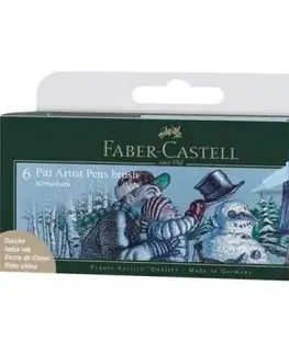 Popisovač Faber-Castell Pitt Artist Pen Brush Winter 6 ks