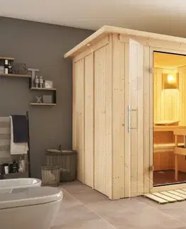 Interiérová fínska sauna 196 x 170 cm Dekorhome