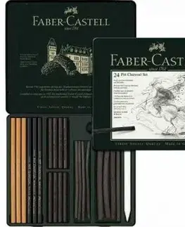 Sada uhlíkov Faber-Castell Pitt Monochrome plechová krabička 24 ks