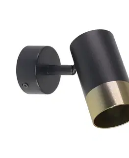 NÁSTENNÁ LAMPA TOBI ČIERNA 1X15W GU10 TIENIDLO ČIERNA+ZLATÁ