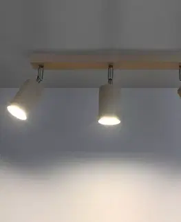 Nástenná lampa Rinne 3 prírodné drevo
