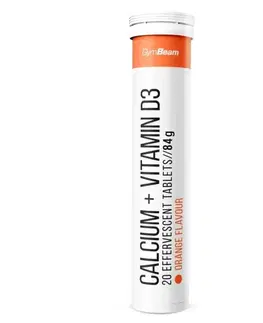 GymBeam Vápnik + Vitamín D3 šumivý 20 tab. pomaranč