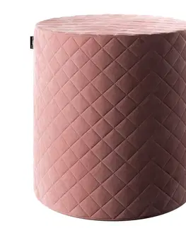 Dekoria Taburetka valec - prešívaná do kosoštvorcov, Koral, ø 40, výška 40 cm, Velvet, 704-30