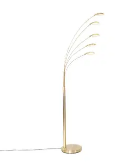 Dizajnová stojaca lampa mosadz vrátane LED 5-žiarovková - Sixties Trento