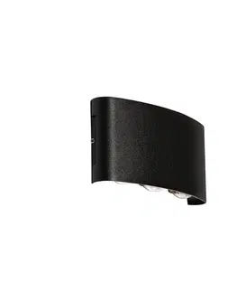 Vonkajšia nástenná lampa čierna vrátane LED 6-svetlo IP54 - Silly