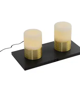 Sada 2 nabíjateľných zlatých RGBW stolových lamp - Alessia