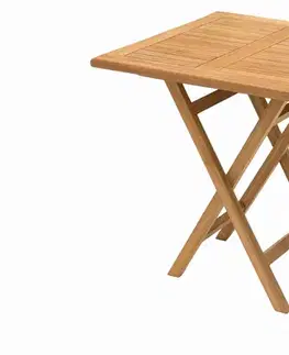 DEOKORK Záhradný skládací stôl ILLA 70x70 cm (teak)