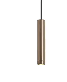 Dizajnové závesné svietidlo tmavý bronz GU10 50mm IP44 - Tuba