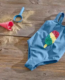 Detské plavky s obojstrannými flitrami
