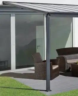 Hliníková pergola 4,96x3 m WALL 53 antracit Lanitplast
