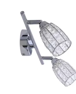 Stropná lampa Shiba chrómový pásik 2x15W g9 priehľadné tienidlo