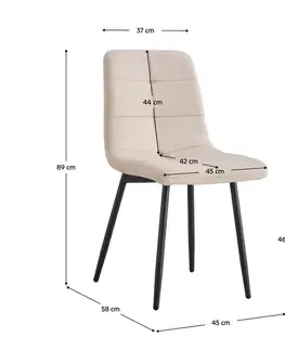 KONDELA Damia Typ 1 jedálenská stolička béžová (Velvet) / čierna
