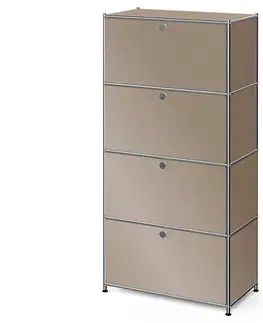 Vysoký kovový regál »CN3« so 4 priehradkami, hnedosivý