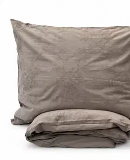Obliečky bavlnené Luxury Žakár hnedá 200x140cm+90x70cm TiaHome