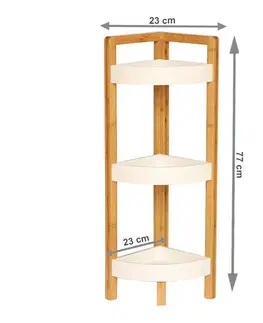 KONDELA Fong regál biela / prírodná