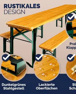 Záhradný pivný set 220 cm skladací
