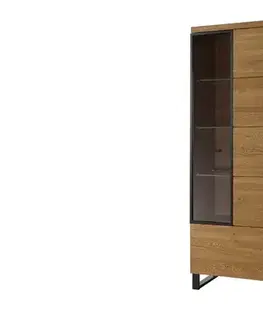 MAGNOLIA 11 vysoká vitrína, pravá, dub rustikal/čierna