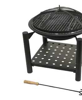  Prenosné ohnisko na drevo s roštom 48 cm 13015