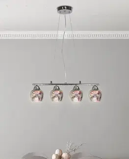 Nastaviteľná závesná lampa s chrómovým 3D tienidlom zo skla Sirius