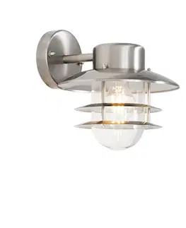 Priemyselná nástenná lampa oceľ IP44 - Shell