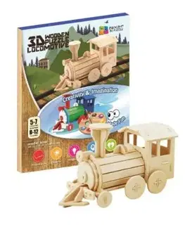 Drevené 3D puzzle Lokomotíva